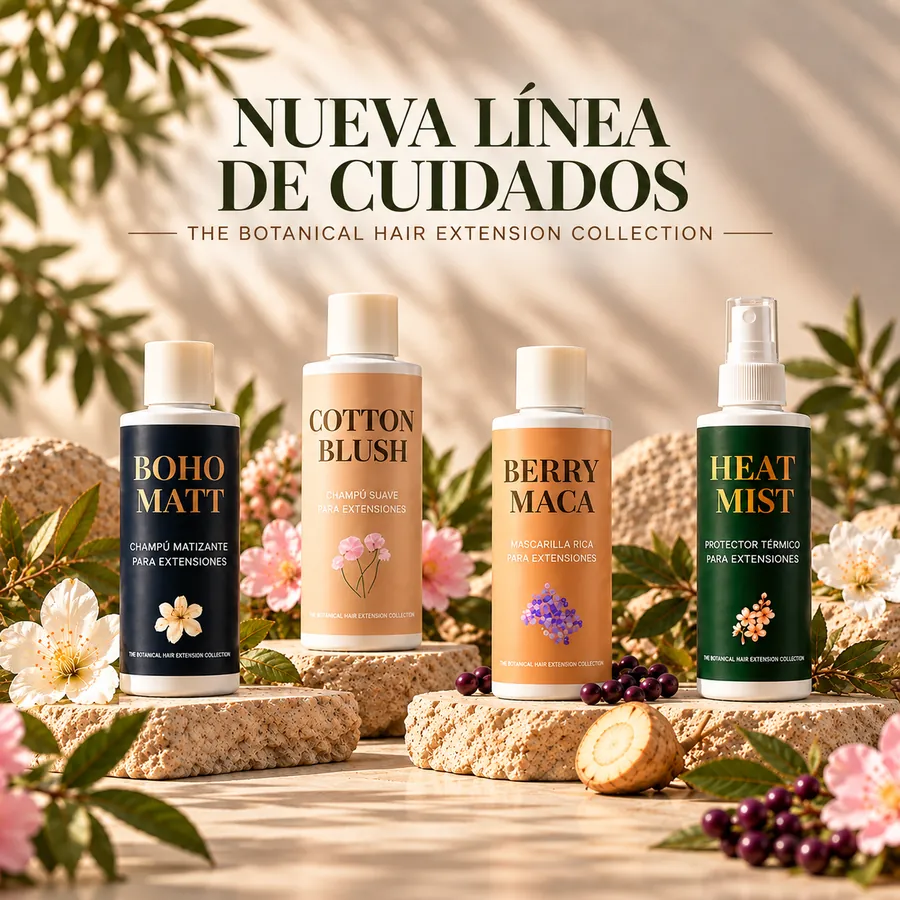 Línea de cuidados para extensiones de cabello natural