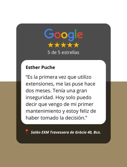 Reseña de Google de un cliente de EXTENSIONmania