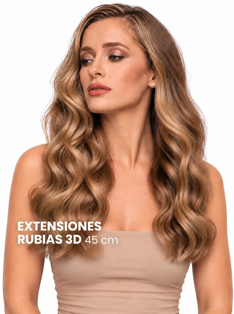 Extensiones preppy de cabello natural con anillas